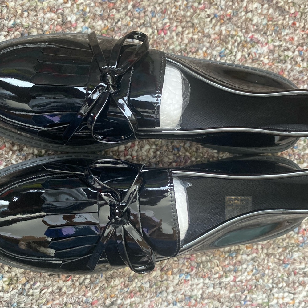 Women's Black Patent Leather Loafers